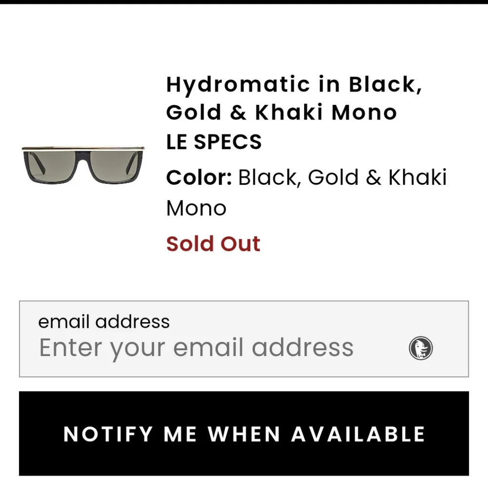 Le Specs Hydromatic Sunglasses Black Gold Unisex UV 400 BNWT RETIRED